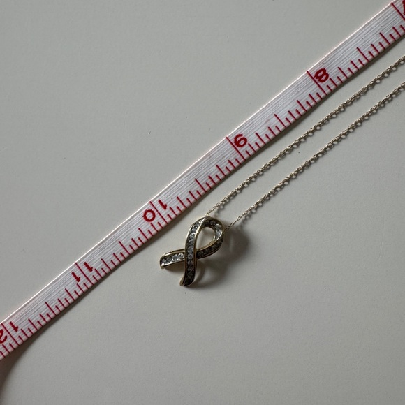 10kt Gold Diamond Ribbon Pendant - Picture 7 of 7